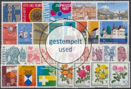 Schweiz, MiNr. 1087-1115, Jahrgang 1977, Gestempelt - Autres & Non Classés