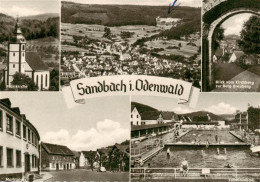 73909968 Sandbach  Odenwald Pfarrkirche Panorama Blick Vom Kirchberg Marktplatz  - Sonstige & Ohne Zuordnung