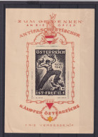 Österreich Gedenkblatt Anitfaschistischer Kämpfer NIE VERGESSEN Klappkarte Mit - Lettres & Documents