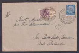 Deutsches Reich Brief Oranienburg Destination Sao Paulo Brasilien Nachgebühr - Covers & Documents