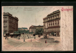 Lithographie Budapest, Kalvinplatz, Kalvinter  - Hongrie