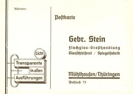 73870118 Muehlhausen  Thueringen Gebr Stein Flachglas Grosshandlung Bestellkarte - Mühlhausen