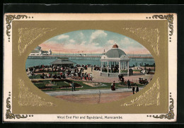 Embossed Pc Morecambe, West End Pier And Bandstand  - Sonstige & Ohne Zuordnung