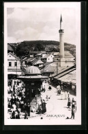 AK Sarajewo, Zentrale Strasse Mit Moschee Im Jahr 1942  - Bosnien-Herzegowina