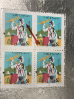 VIET NAM Stamps PRINT ERROR Block 4-1979-(50xu-no353 Tem In Lõi- IN Lem Mau-)4-STAMPS-vyre Rare - Viêt-Nam