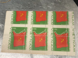 VIET NAM Stamps PRINT ERROR Block 6-1976-(10xu-no317 Tem In Lõi- IN Lem Mau-)6-STAMPS-vyre Rare - Viêt-Nam