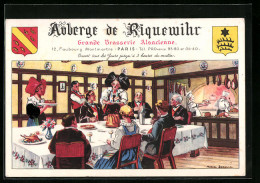 CPA Illustrateur Paris, Auberge De Riquewihr, Grande Basserie Alsacienne  - Other & Unclassified