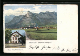 Künstler-AK Oberammergau, Ortsansicht Und Haus Des Weissbierwirtes Math. Wolf  - Oberammergau