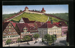 AK Esslingen /Neckar, Ortspartie Mit Blick Zur Burg  - Esslingen