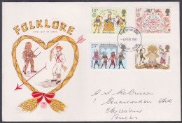 GB Great Britain 1981 Private FDC Folklore, Morris Dancers, Saint Valentine's Day, Medieval Mummers, First Day Cover - Lettres & Documents