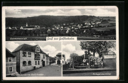 AK Grossbockedra, Gasthaus Von Emil Fickler, Kriegerdenkmal, Gesamtansicht  - Other & Unclassified