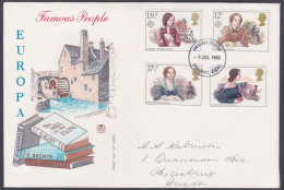 GB Great Britain 1980 Private FDC EUROPA, Famous Writer, Woman, Women, Literature, Eliot, Bronte, First Day Cover - Brieven En Documenten
