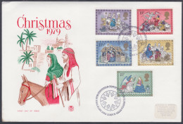GB Great Britain 1979 Private FDC Christmas, Horse, Donkey, Nativity, Christianity, Date Tree, Horses, First Day Cover - Covers & Documents