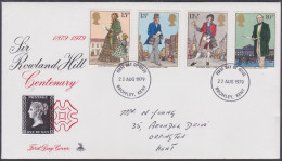 GB Great Britain 1979 Private FDC Sir Rowland Hill, Penny Black, Queen Victoria, Postal History, First Day Cover - Brieven En Documenten