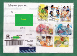 SINGAPORE - Registered Cover / Letter With 2021 COLLEGE OF FAMILY PHYSICIANS 50th ANNIVERSARY 6v Stamps - Doctors, Nurse - First Aid