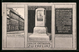 AK Erfurt, Golde-Denkmal Und Golde-Haus  - Erfurt