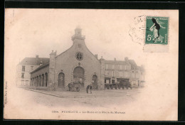 CPA Puiseaux, La Halle Et La Place Du Martroi  - Puiseaux