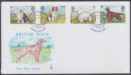GB Great Britain 1979 Private FDC British Dogs, Dog, Sheepdog, Welsh Spaniel, Highland Terrier, Setter, First Day Cover - Covers & Documents