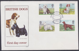 GB Great Britain 1979 Private FDC British Dogs, Dog, Sheepdog, Welsh Spaniel, Highland Terrier, Setter, First Day Cover - Lettres & Documents