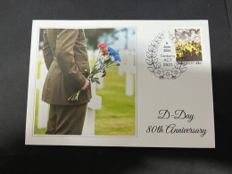 5-6-2024 (22) 80th Anniversary Of D-Day Landing & Battle Of Normandy (with Military Stamp) - Militaria