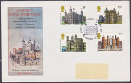 GB Great Britain 1978 Private FDC Historic Royal Residences, Tower Of London, Palace, Castle, Flag, Architecture, Cover - Brieven En Documenten