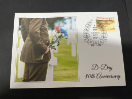 5-6-2024 (22) 80th Anniversary Of D-Day Landing & Battle Of Normandy (with OZ Stamp) - Militaria