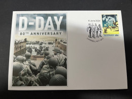 5-6-2024 (22) 80th Anniversary Of D-Day Landing & Battle Of Normandy (with Military Stamp) - Militaria