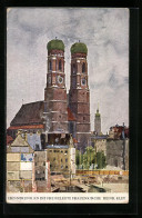 Künstler-AK Heinrich Kley: München, Blick Zur Frauenkirche  - Kley