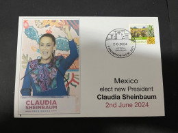 5-6-2024 (22) Mexico Elect New President Claudia Sheinbaum (20-6-2024) With Mexico UN Flag Stamp - Mexique