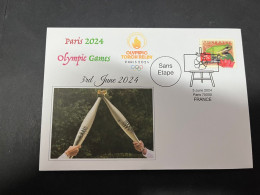 5-6-2024 (22) Paris Olympic Games 2024 - Torch Relay (No Etape Today) (3-6-2024) With Frog Australia Stamp - Eté 2024 : Paris