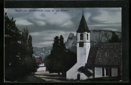 Cartolina Klobenstein Am Ritten, Ortspartie Mit Kirche Am Abend  - Sonstige & Ohne Zuordnung