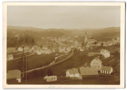 Fotografie Brück & Sohn Meissen, Ansicht Neuhausen / Erzg., Blick In Den Ort Und Nach Dem Bahnhof, Kirche  - Places