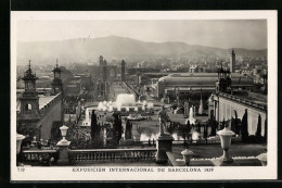 AK Barcelona, Exposicion Internacional 1929, Vista Panoramica Desde El Palacio Nacional  - Ausstellungen