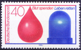 Germany 1974 MNH, Blood Donation, Blood Donor & Accident, Rescue Services, Medicine - Ziekte