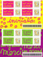 France Autoadhésif N° 52A Et 52B - N° 3760A Et 3761B En Bloc De 4 Bas De Feuille Avec Vignette Personnalisée - Rare - Unused Stamps