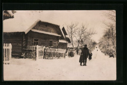 Foto-AK Zaroj, Dorfstrasse Im Winter  - Russie