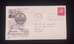 D) 1945, U.S.A, FIRST DAY COVER, ISSUE, ANDREW HASWELL GREEN, FOUNDER OF THE CITY OF NEW YORK, CIRCULATED IN NEW YORK, W - Sonstige & Ohne Zuordnung