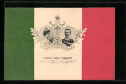 Cartolina Marcia Reale Italiana, Königspaar Von Italien  - Familles Royales