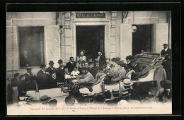 Cartolina Bourg, S. M. La Reine D`Italie à L`Hôtel De L`Europe  - Familles Royales