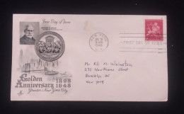 D) 1945, U.S.A, FIRST DAY COVER, ISSUE, ANDREW HASWELL GREEN, FOUNDER OF THE CITY OF NEW YORK, CIRCULATED IN NEW YORK, W - Sonstige & Ohne Zuordnung