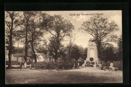 AK Friedersdorf /Mark, Kriegerdenkmal Mit Kindergruppe  - Friedersdorf