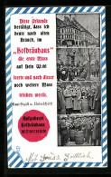 AK München, Münchner Hofbräuhaus, Herren Trinken Im Hof Bier, Urkunde  - Autres & Non Classés