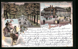 Lithographie Baden-Baden, Conversationshaus Und Musikkiosk, Lichtenthaler Allee  - Baden-Baden