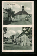 AK Horatitz, Strassenpartie, Kirche  - Tchéquie