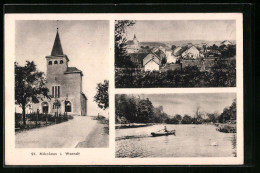 AK St. Nikolaus I. Warndt, Kirche, Ruderboot  - Autres & Non Classés