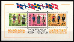 Färöer Block 1 Postfrisch Trachten #IL875 - Faroe Islands