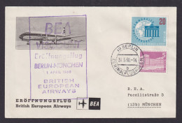 Flugpost Brief Air Mail Berlin MIF BEA British Airways Berlin München 31.3.1930 - Briefe U. Dokumente