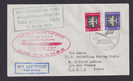 Flugpost Brief Air Mail Air France Frankreich Erstflug Paris Anchorage Tokio - Lettres & Documents