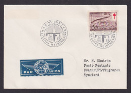 Flugpost Brief Air Mail Finnland Helsinki Frankfurt EF Fische Hecht Tuberkulose - Aland