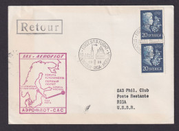 Flugpost Brief Air Mail Schweden SAS Aeroflot Stockholm Riga Lettland Moskau - Covers & Documents